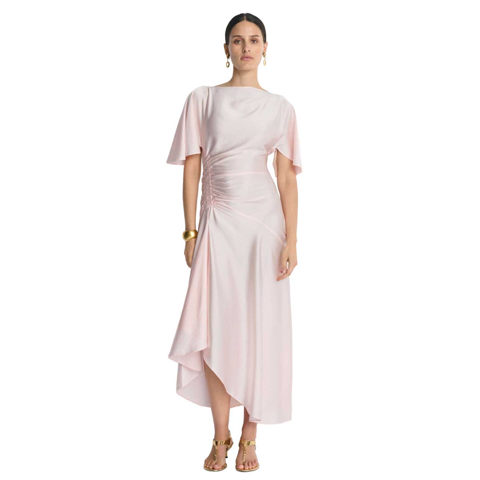 Veronika Maine Drapey Gathered Maxi Dress
